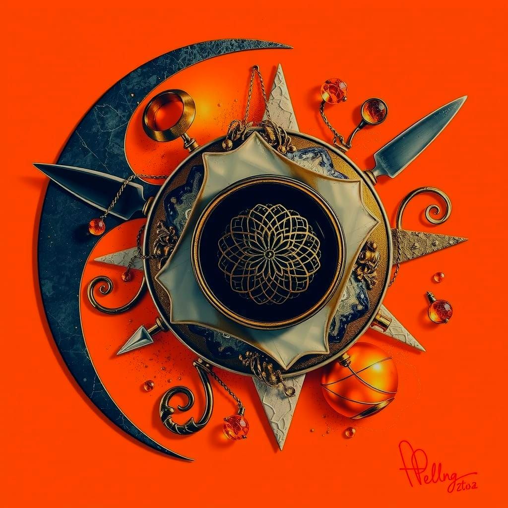 Golden Glass Abstract Art