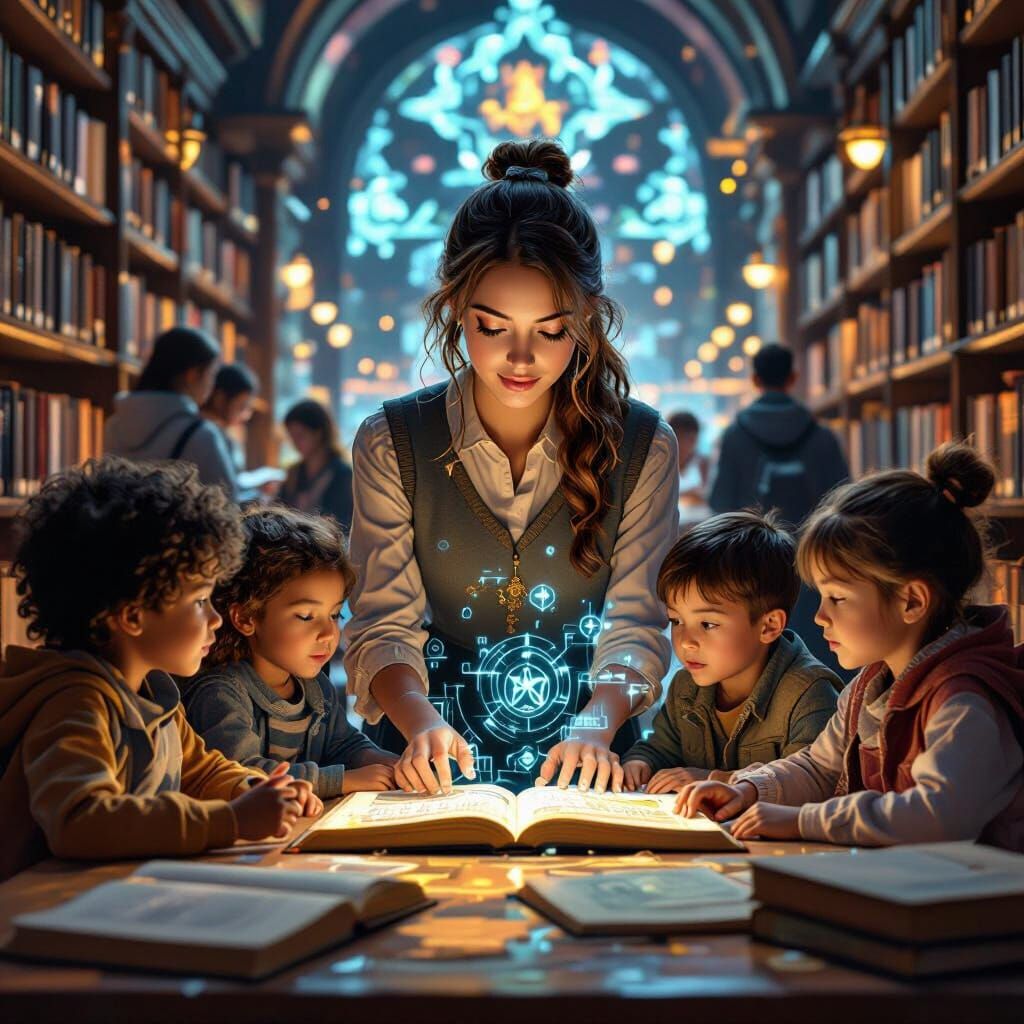 Librarian Teaches Children AI in Modern Library