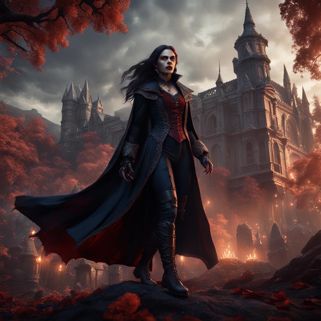 Female Vampire in Detailed Fantasy Concept Art