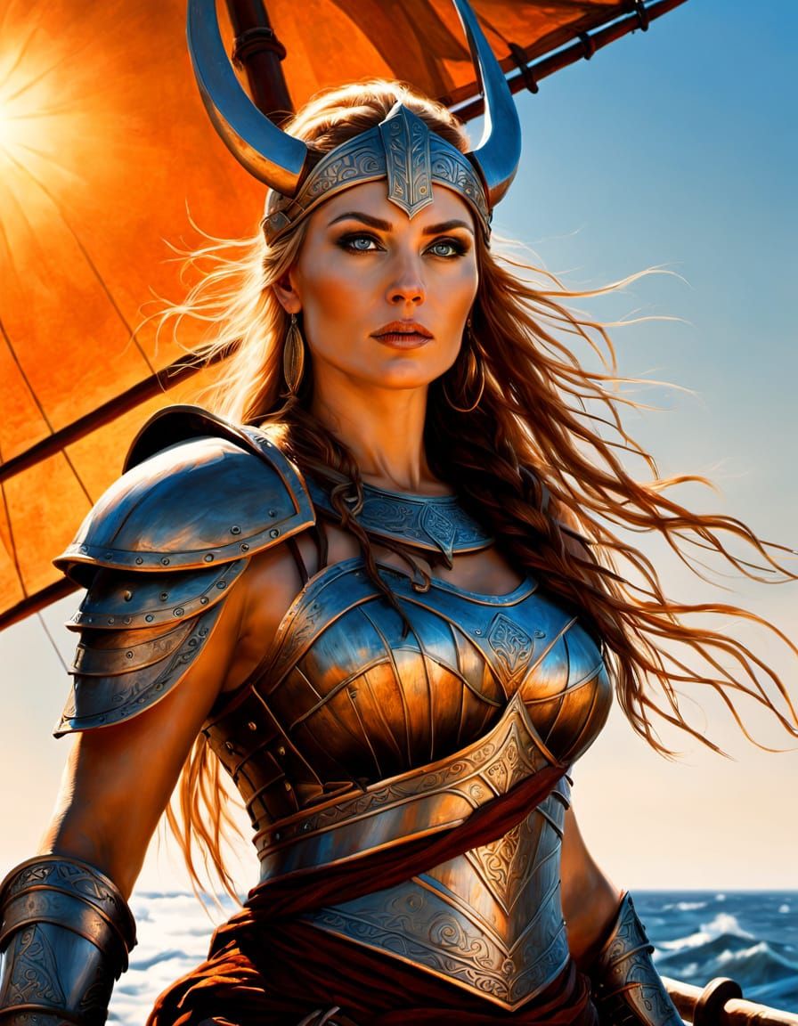 Viking Queen in the Style of Luis Royo