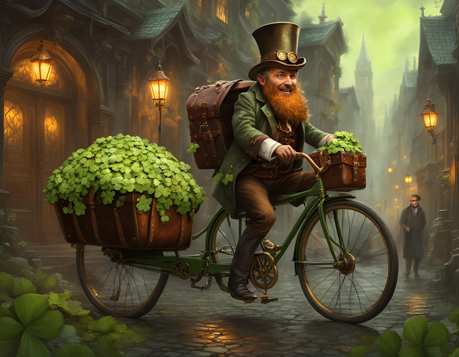 Steampunk Leprechaun's Lucky Shamrock Delivery