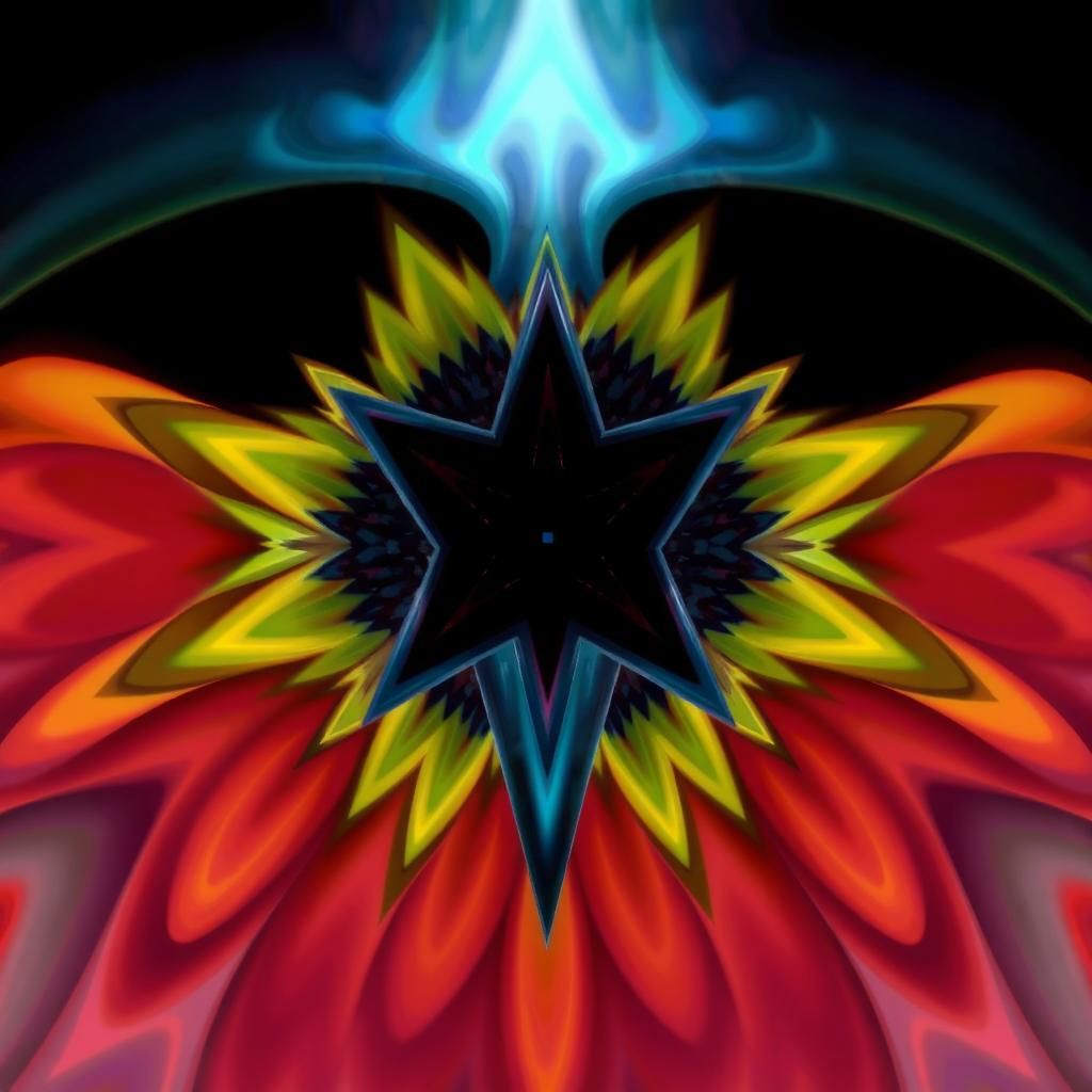 Abstract Falling Star with Fractal Wave Design