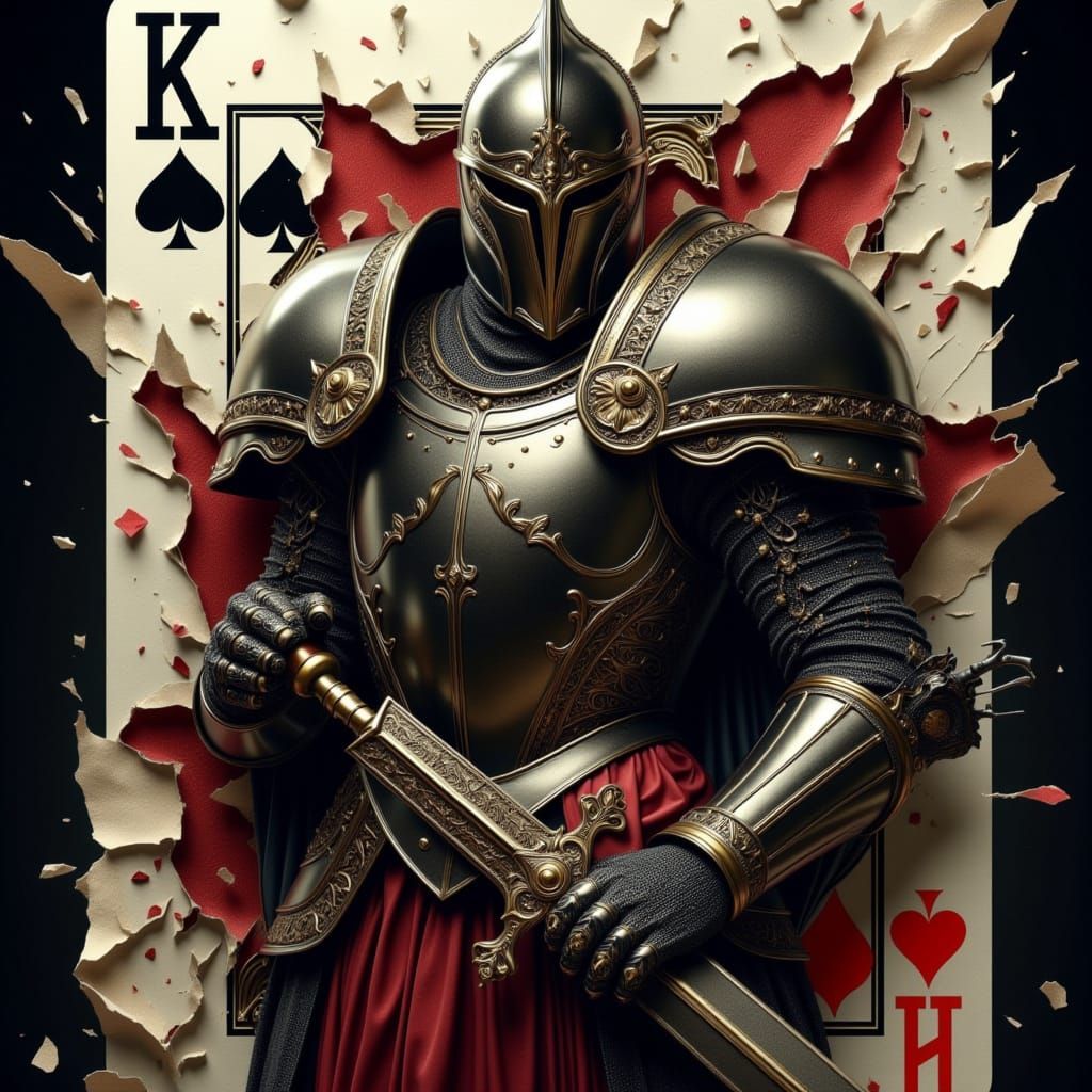 Dark Knight Breaks Through Playing Card
