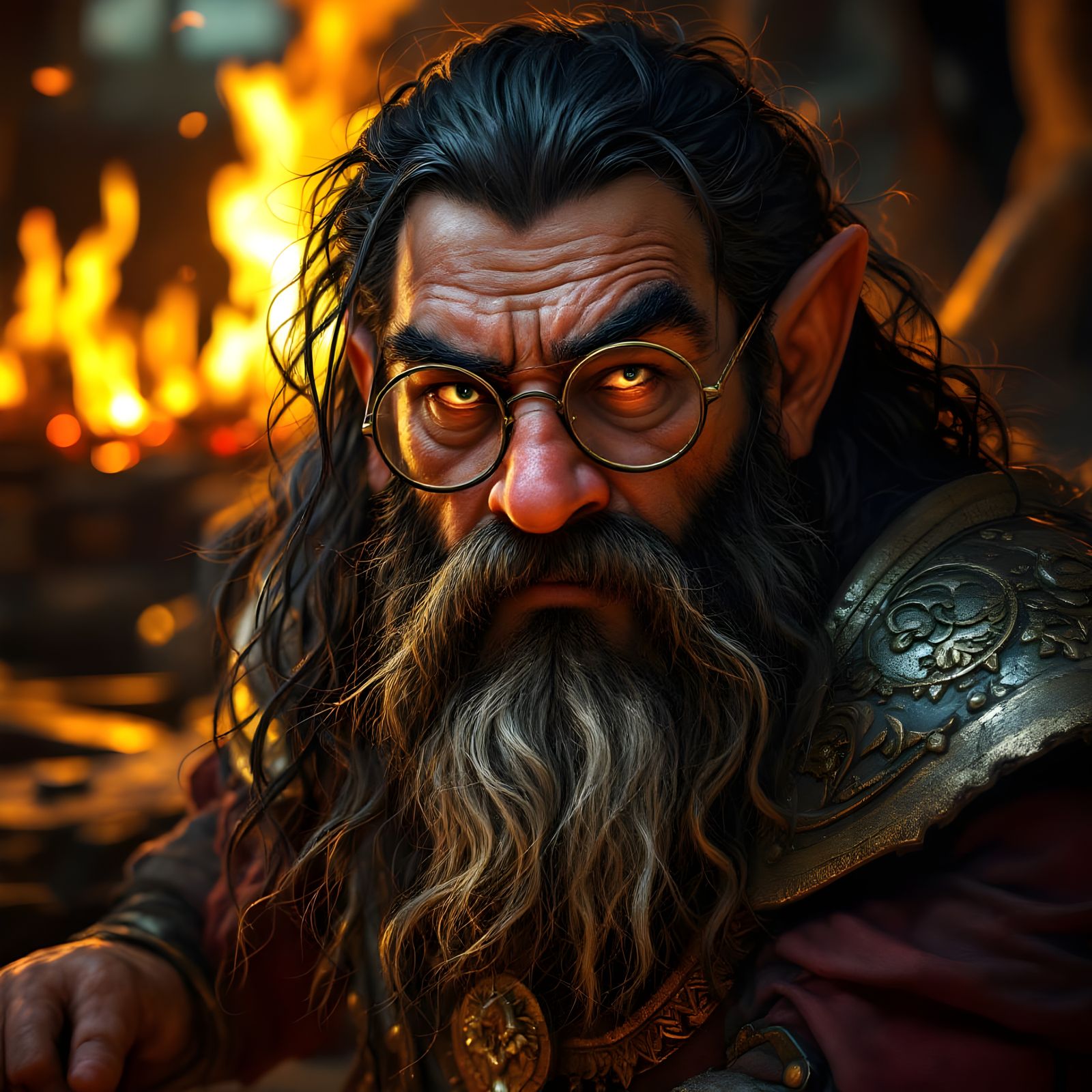 Dwarf Blacksmith in Hyper-Realistic Detail
