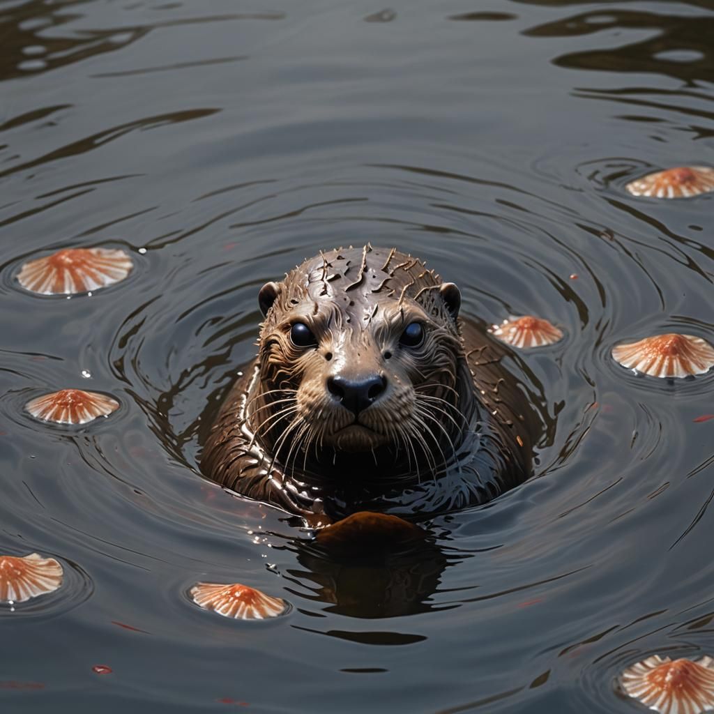 Hellraiser Otter: A Dark Fantasy River Creature