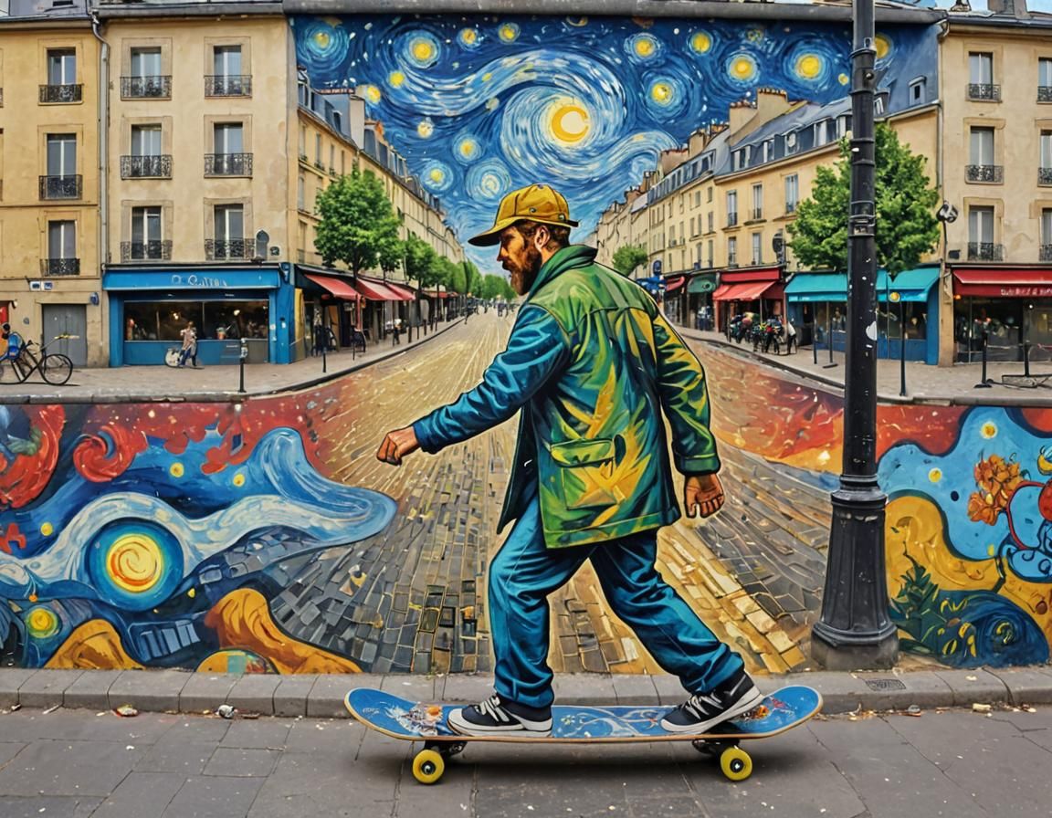 Paris Street Art: Van Gogh Post-Impressionism Style