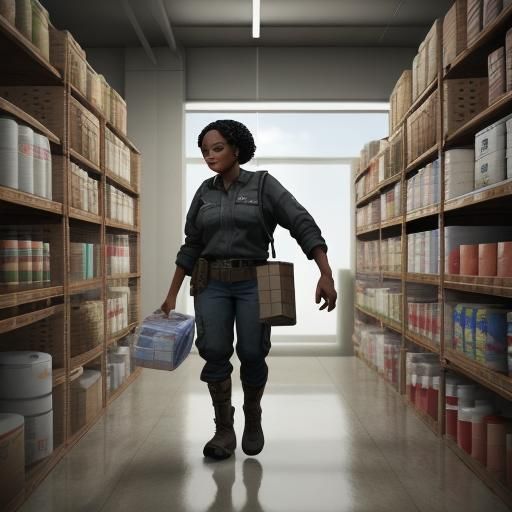 Survivalist Prepper Stocks Shelves with Supplies