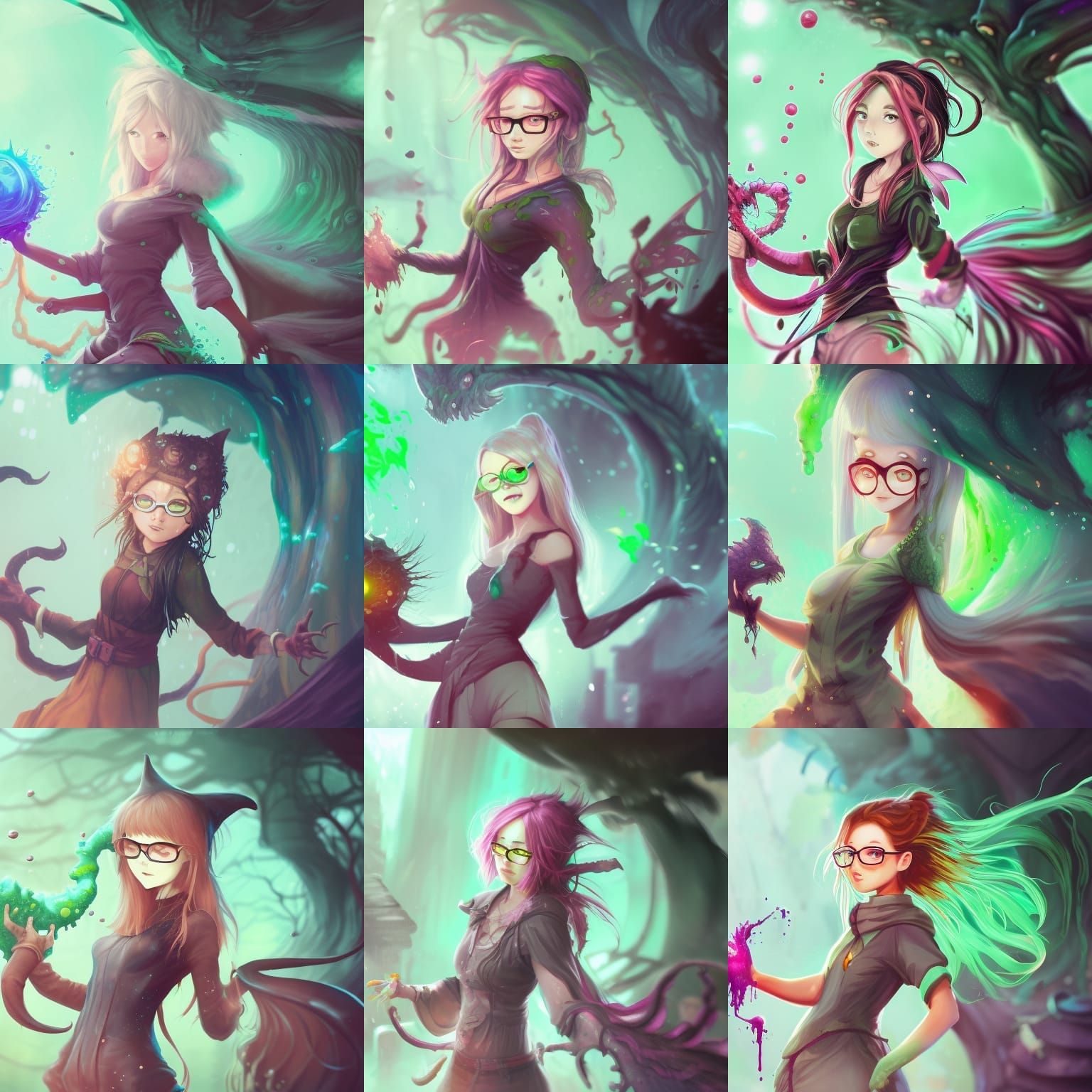 Slime Girl Portrait: Fantasy Concept Art