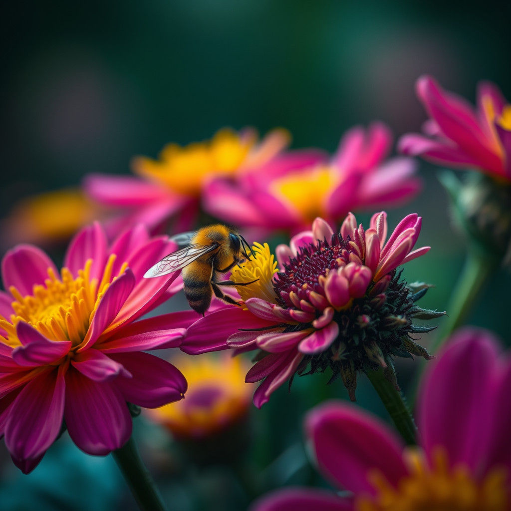 Hyperrealistic Pollination Scene with Cinematic Lighting