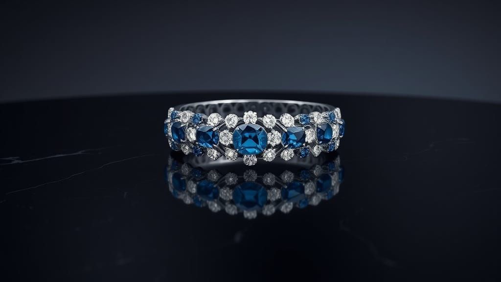 Elegant Bulgari Sapphire and Diamond Bracelet in Modern Stil...