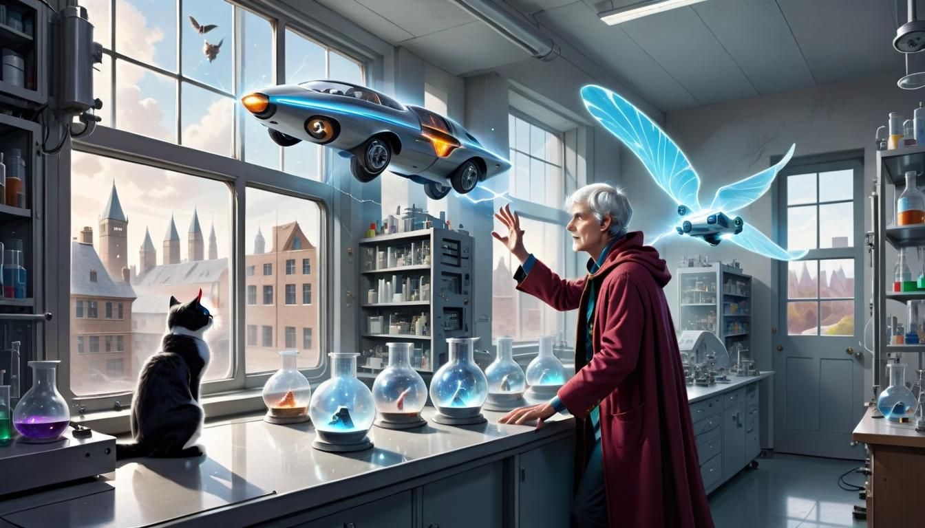 Merlin's Flabbergasted Encounter with Flying Cars