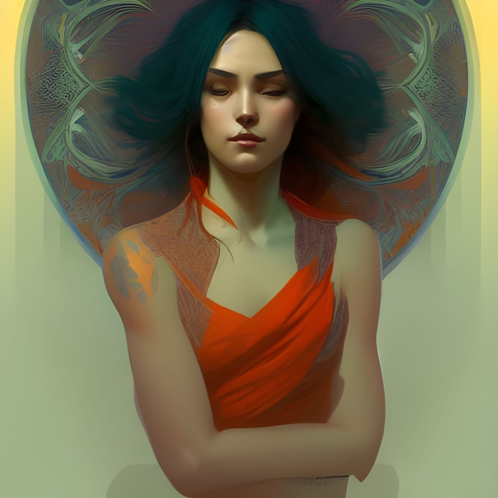 Sensual Woman Concept Art in Dynamic Lighting