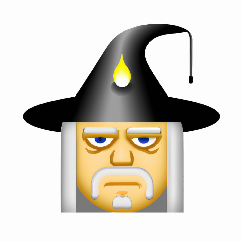 Mystical Wizard Emoji in Epic Fantasy Style