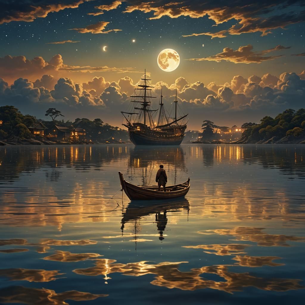 Golden Ocean Reflection of Youthful Days