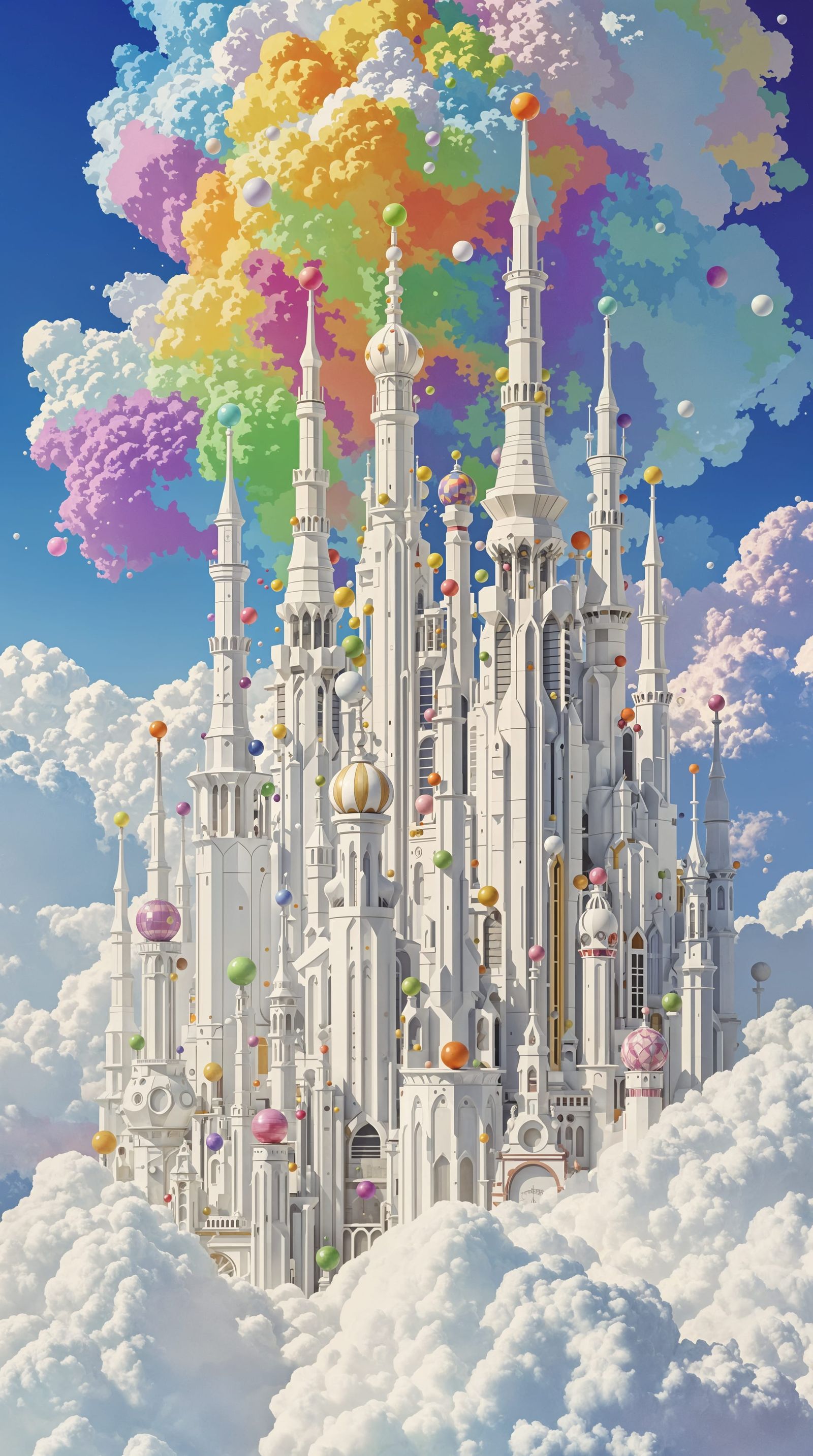 Futuristic Cloud City in a Surrealist Style