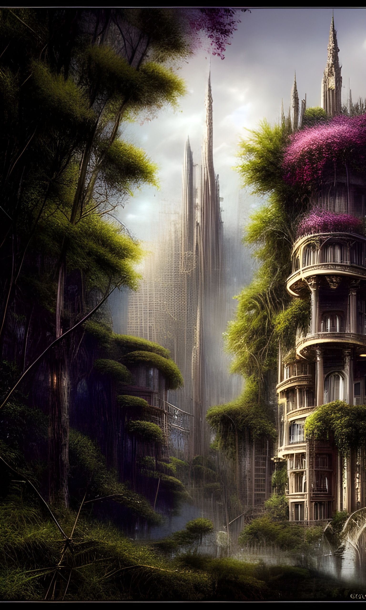 Magical Residential Tower in Hyperdetailed Digital Art