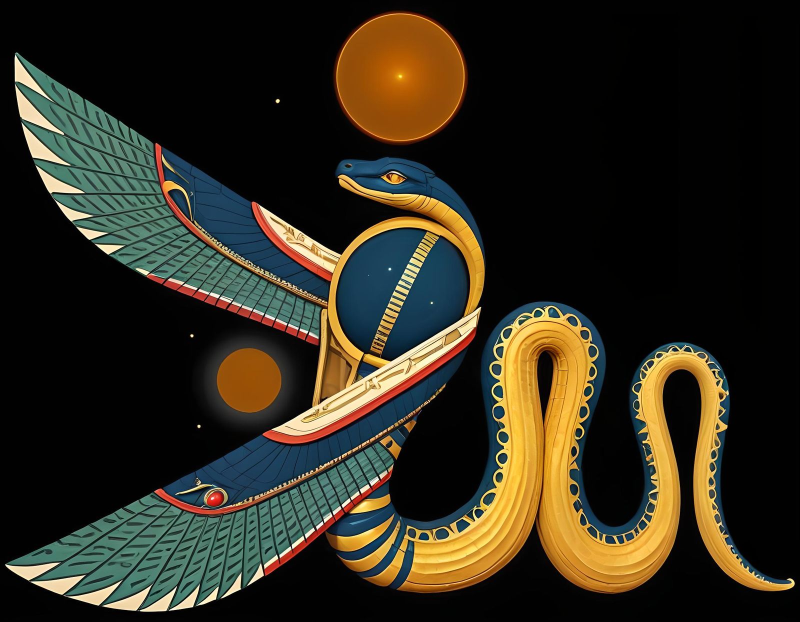 Egyptian Serpent Goddess Wadjet Nursing Sun God