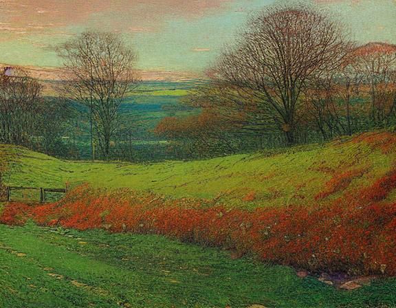 Dramatic Landscape with Impressionistic Colors