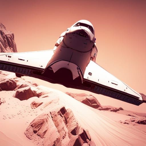 Spaceshuttle on Mars in High Resolution