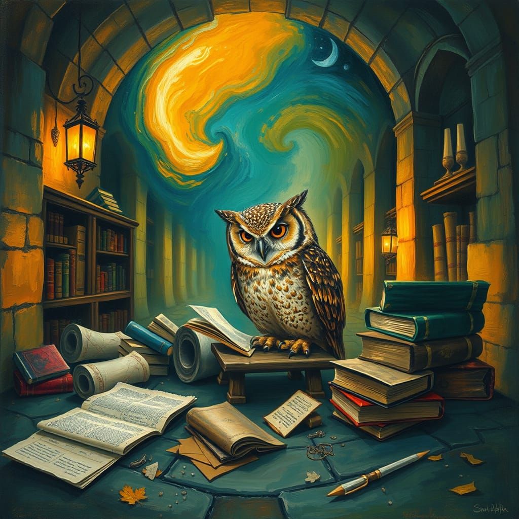 Whispers of Wisdom in a Labyrinthine Library