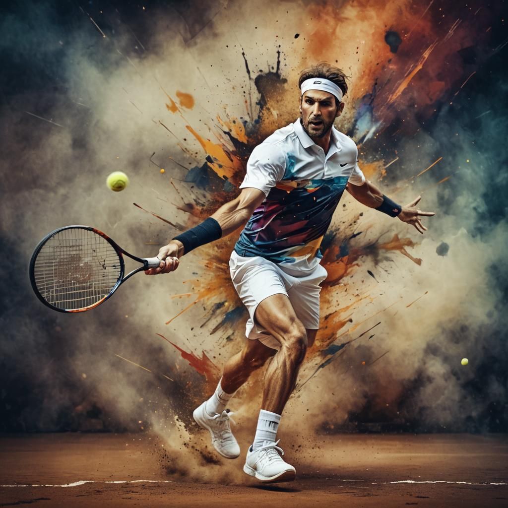 Spectacular tennis action