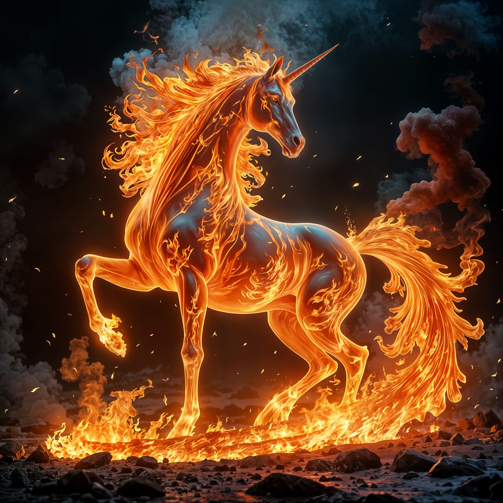 Fiery Unicorn: A Mythical Creature of Flame