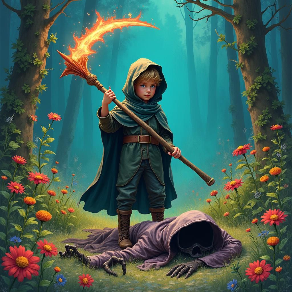Boy Triumphant: Defeating the Grim Reaper in Dreamlike Lands...