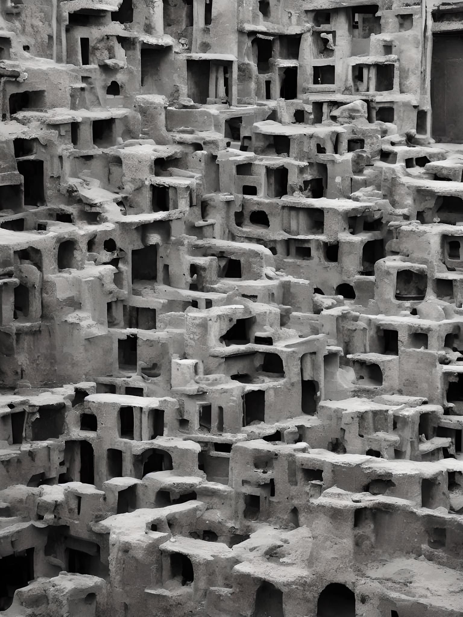 Monochrome Doorways: Optical Illusion of Women