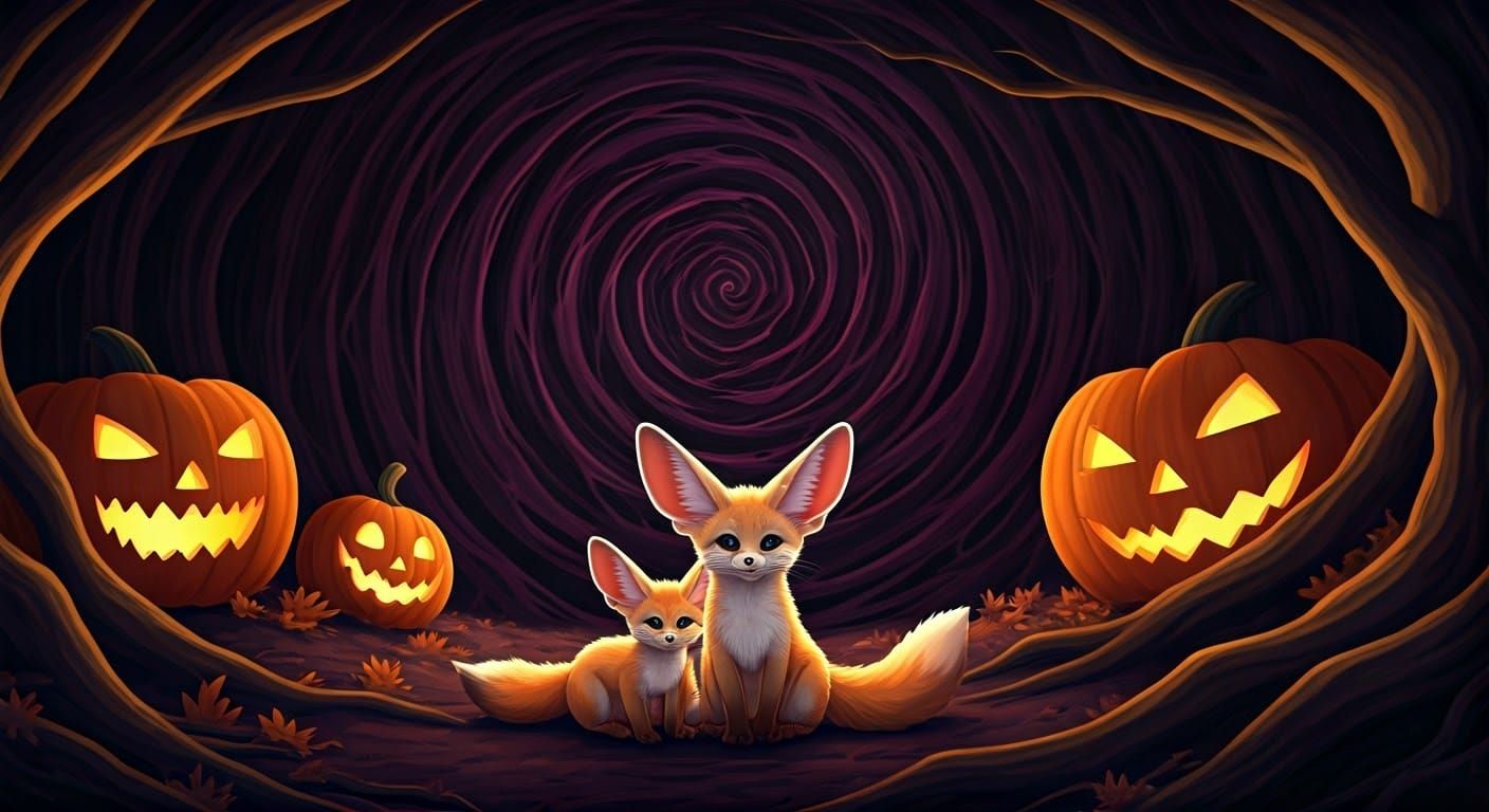 Fennec Foxes and the Halloween Portal: A Dark Anime