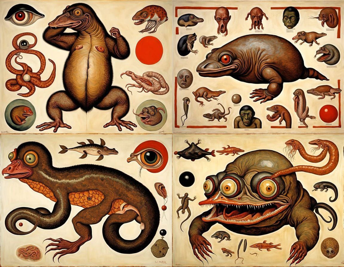Grotesque Chimera in Ukiyo-e Style