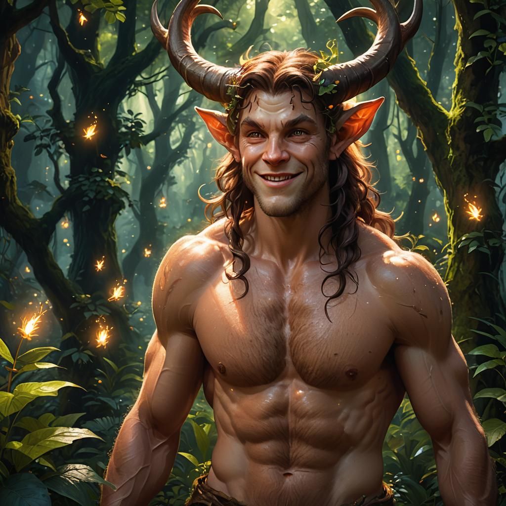 Handsome Satyr in Enchanted Forest