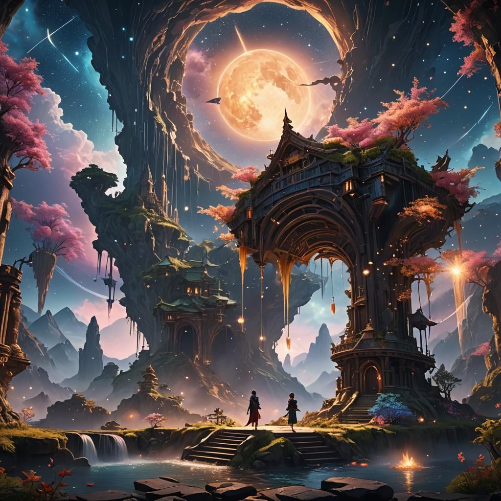 Fantastical Matte Painting of Crying Stars