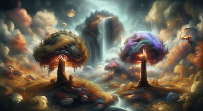 Ethereal Fantasy Realm in Vibrant Colors