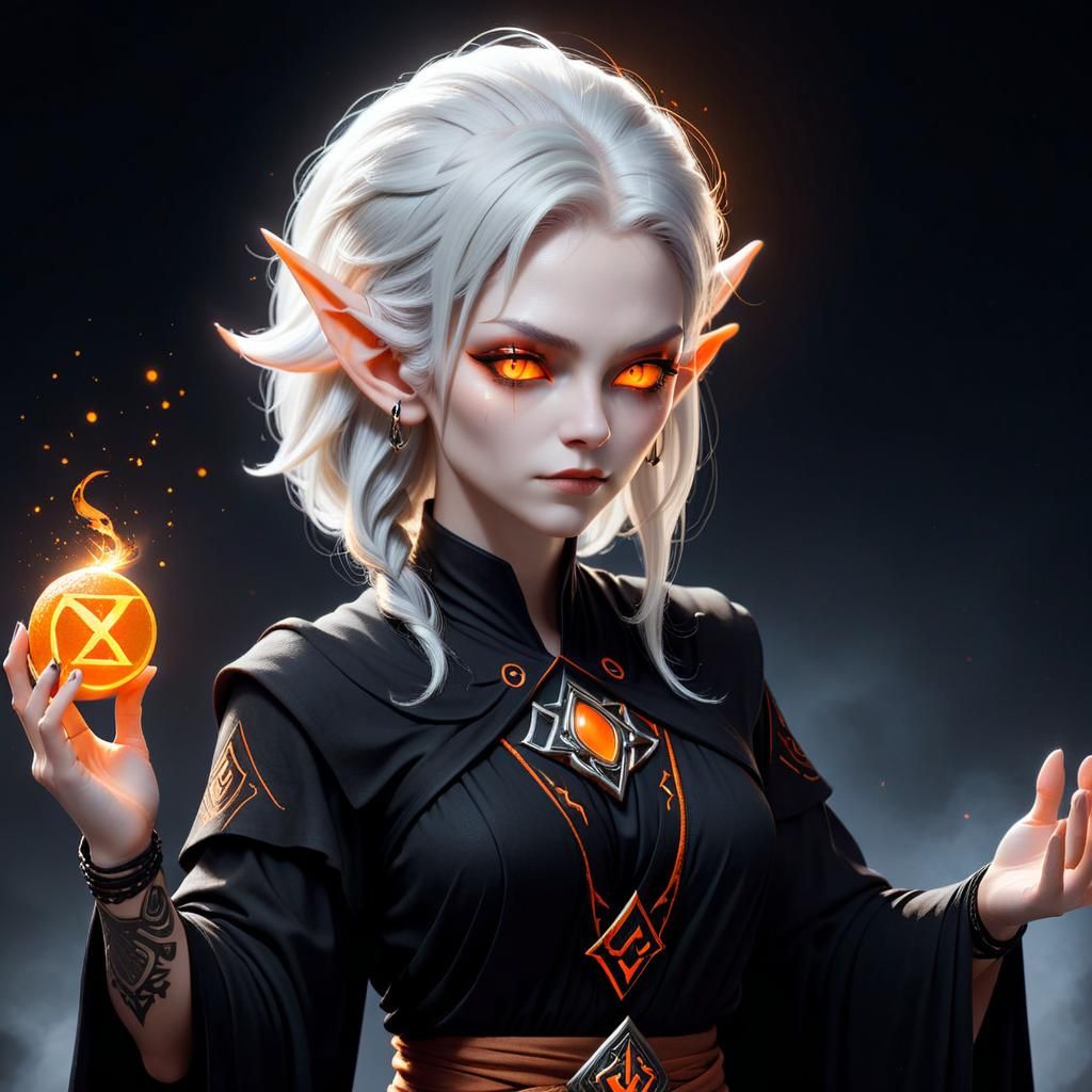 Albino Goblin Priestess Praying to Nyx