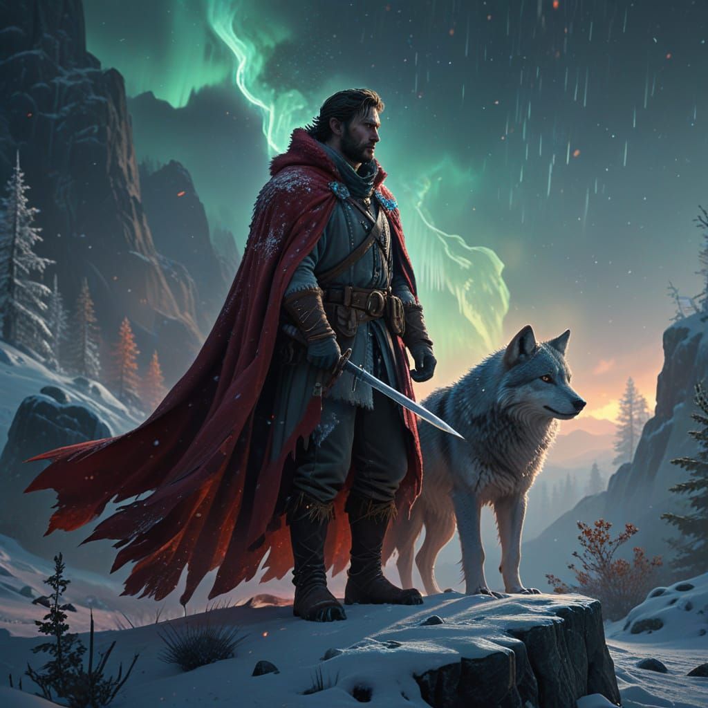 Ethereal Ranger in Snowy Wilderness