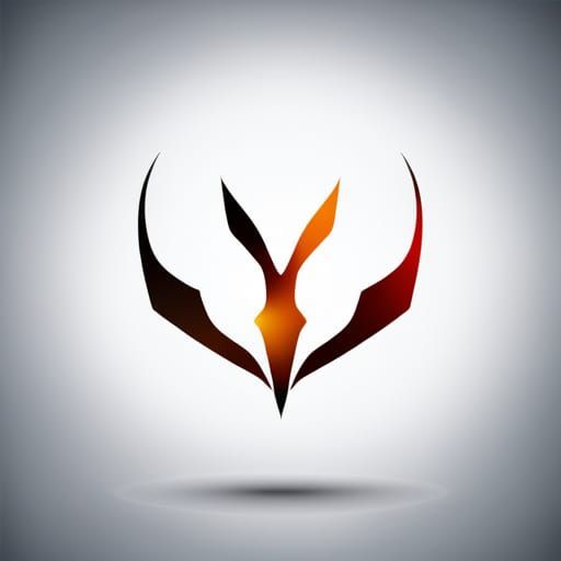 Abstract Fox Emblem in Complementary Colors