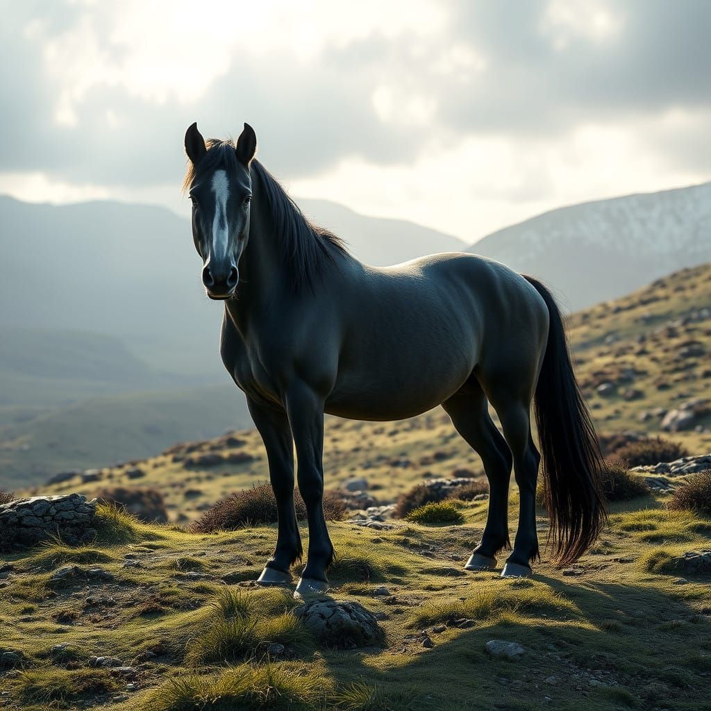 Horse in Emerald Ireland Landscape