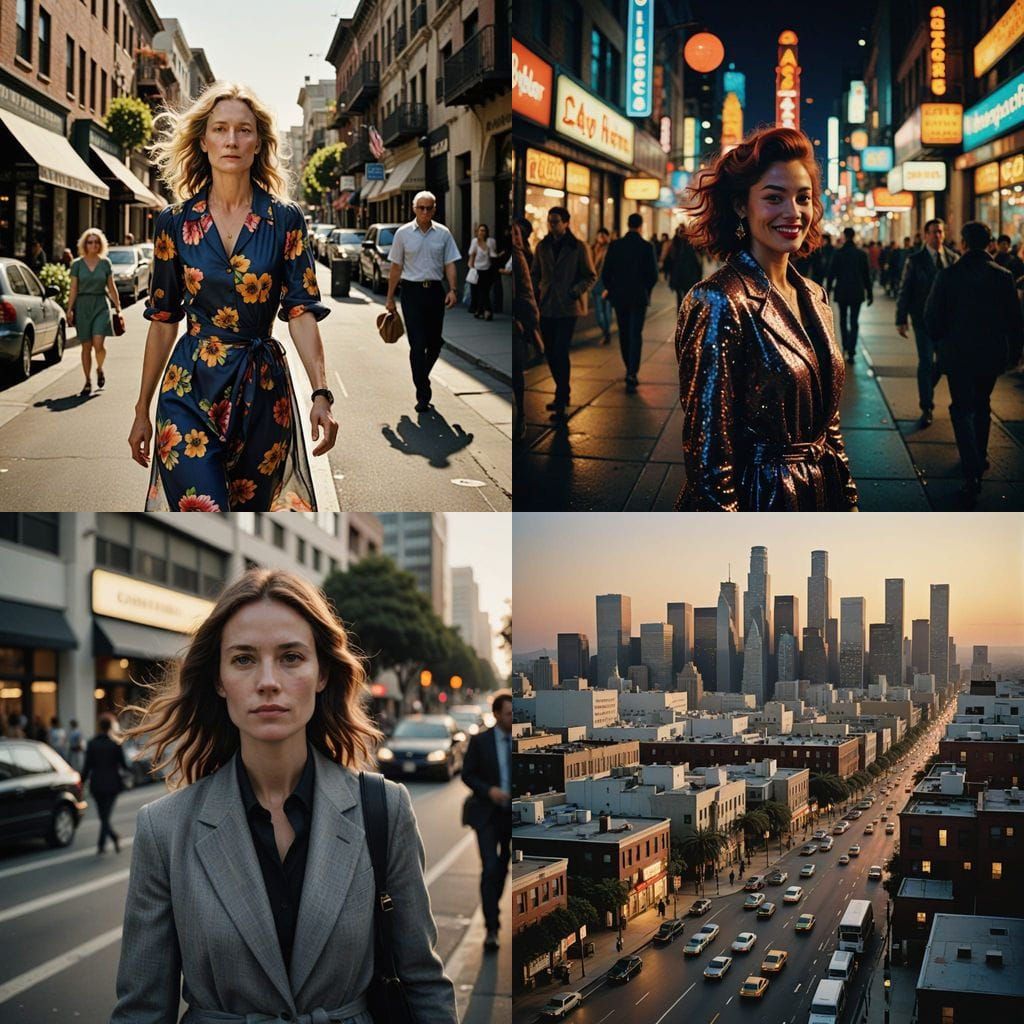 Cityscape of Los Angeles in Vivid Bokeh