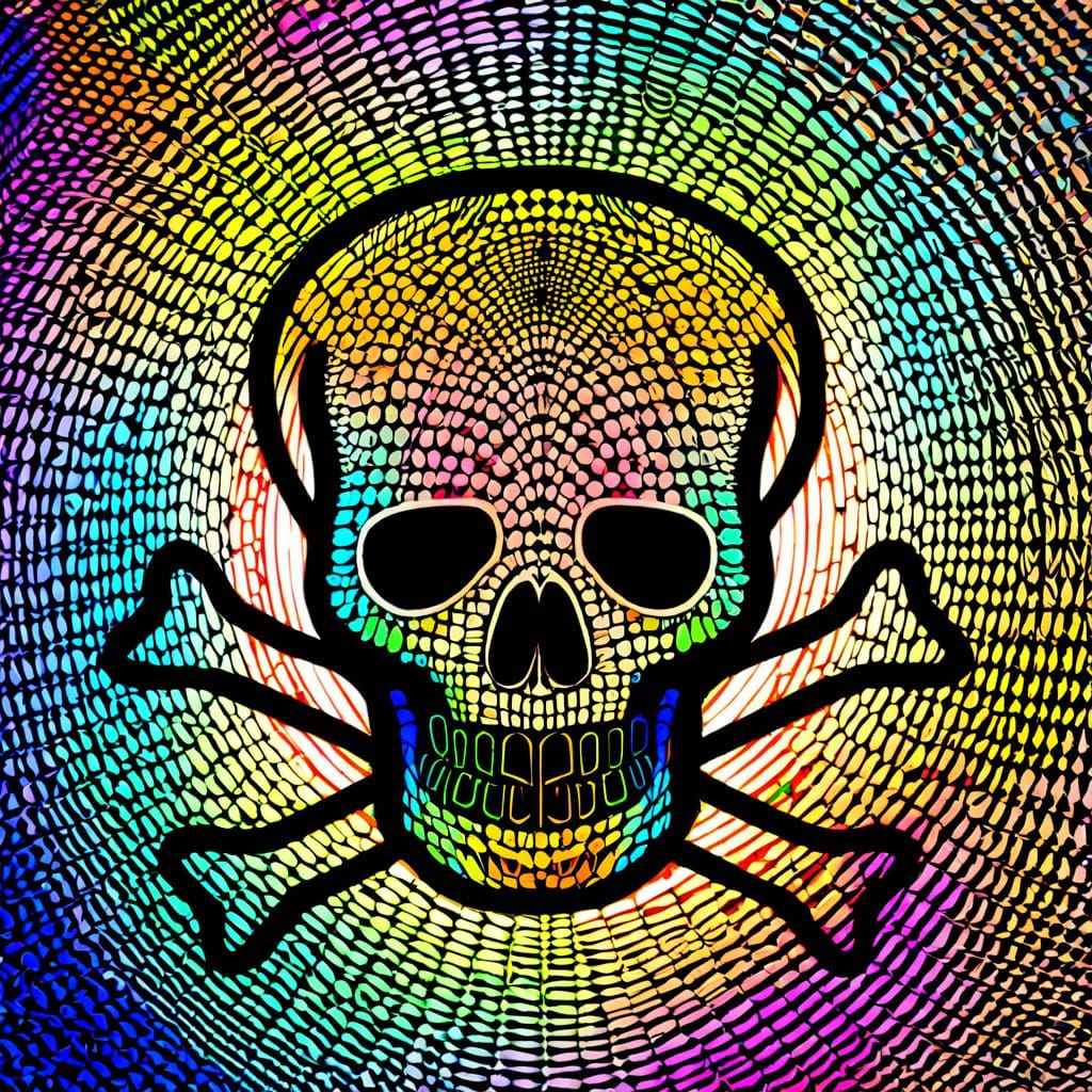 Fractal Teschio Skull in Iridescent Colors