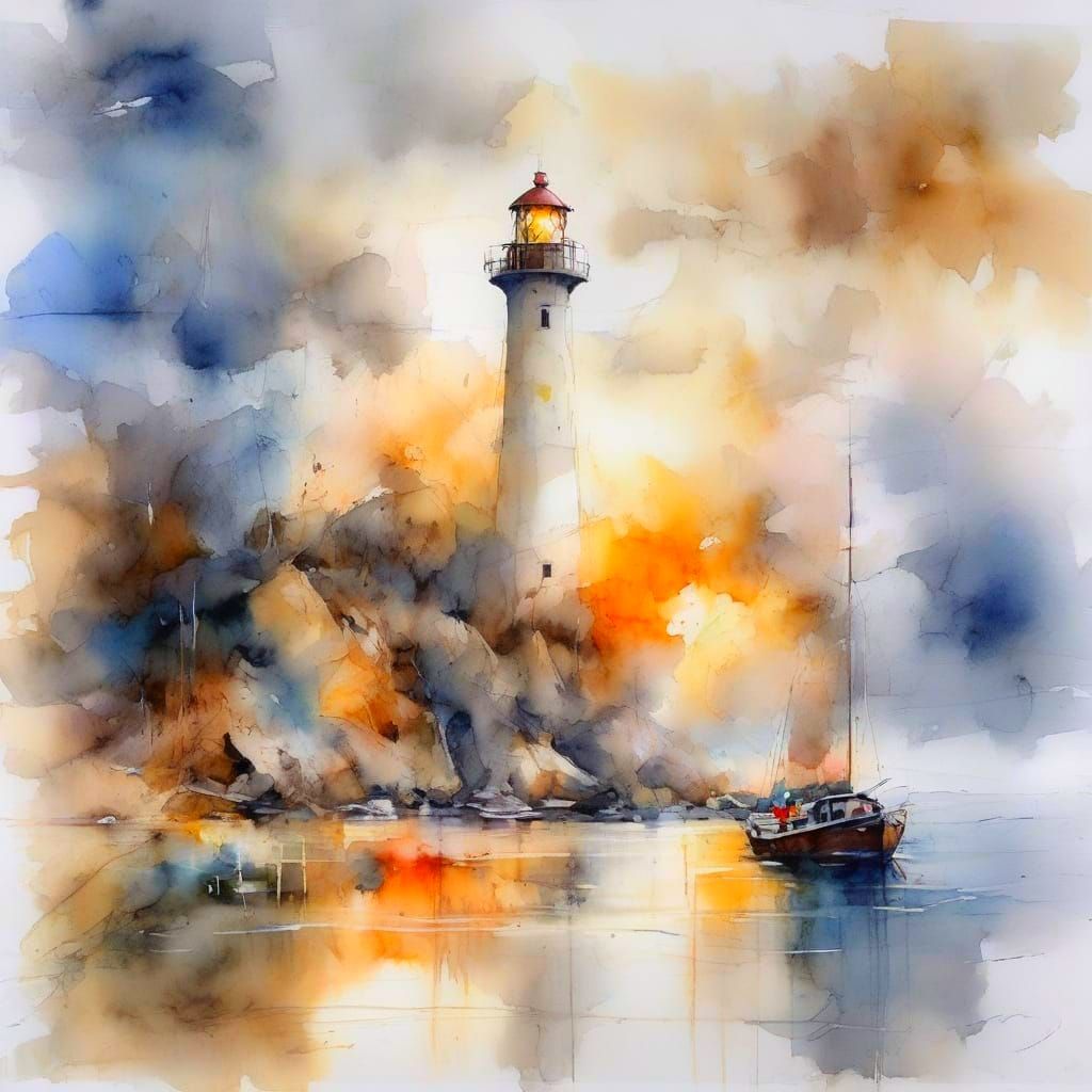 Golden Hour Lighthouse at Harbour Cliffs