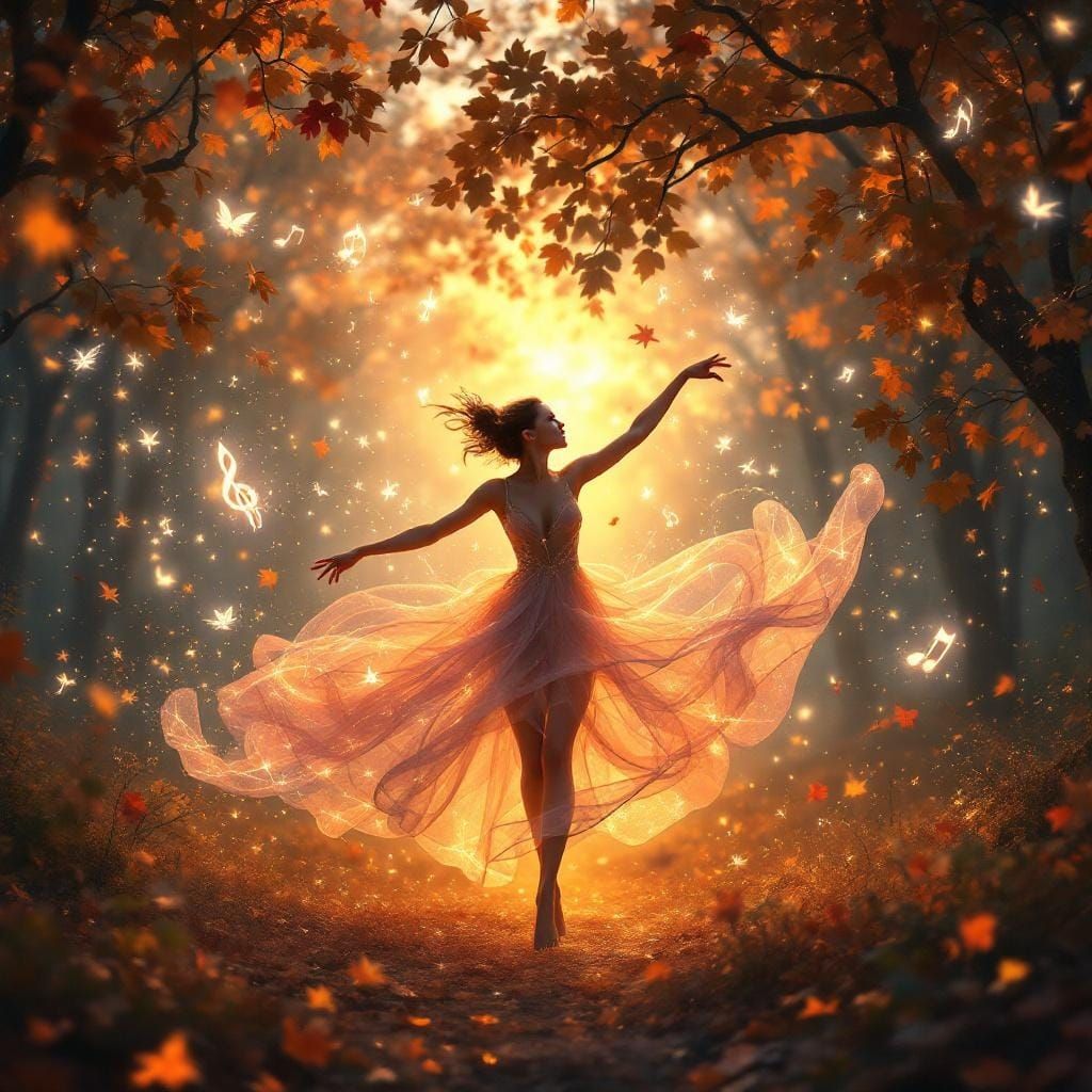 Enchanted Forest Dance: Hyperrealistic Fantasy Scene