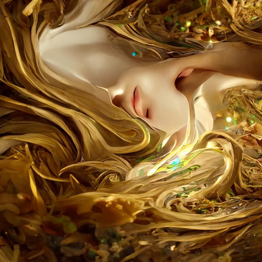 Magical Swirling Marble World in Rococo Style