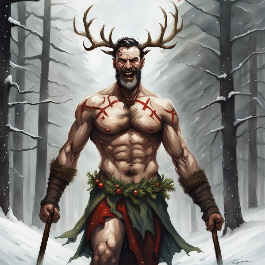 Medieval Man Celebrates Yule in Sinister Style