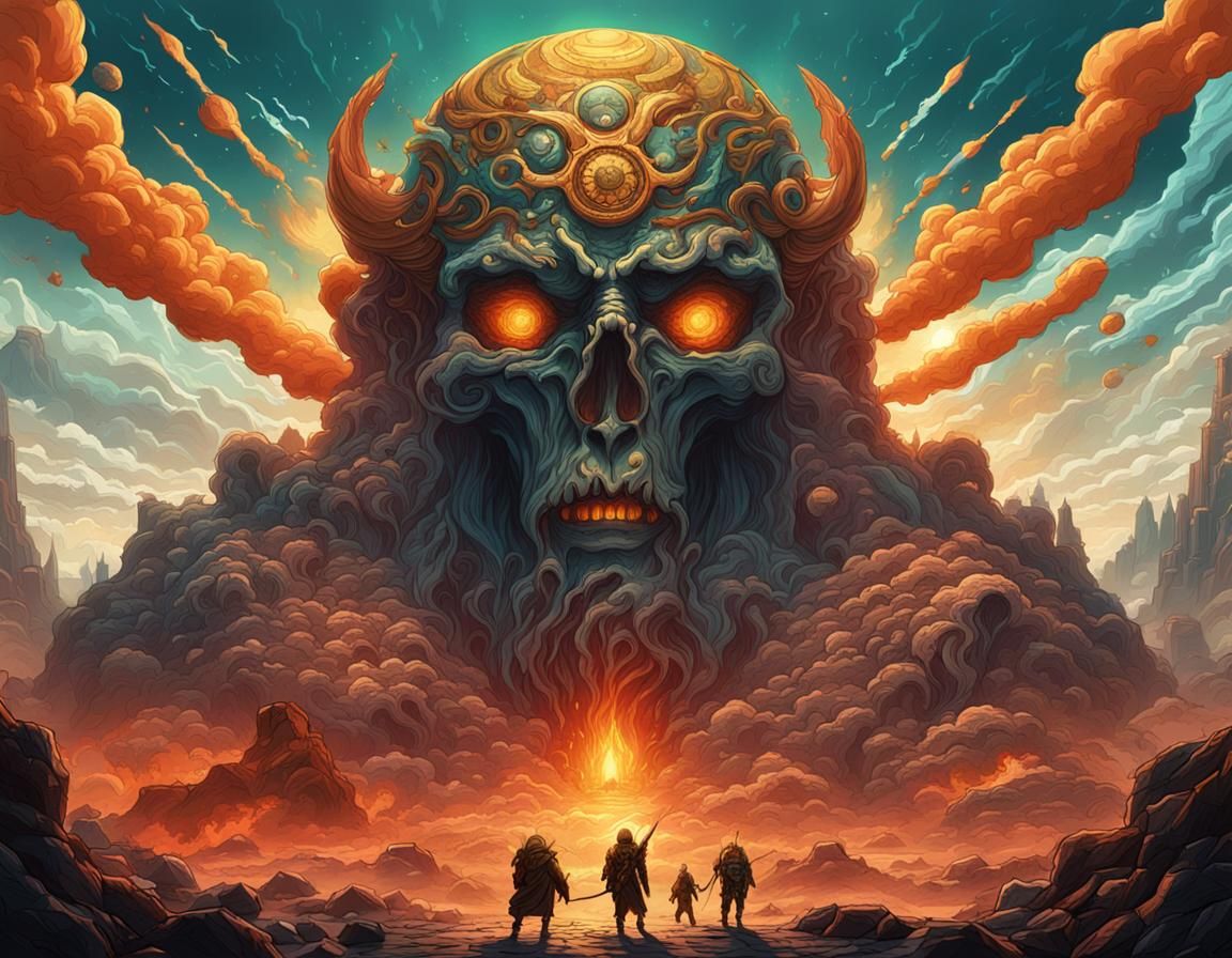 Nuclear War and Giant Olympus Gods in Fantasy Art