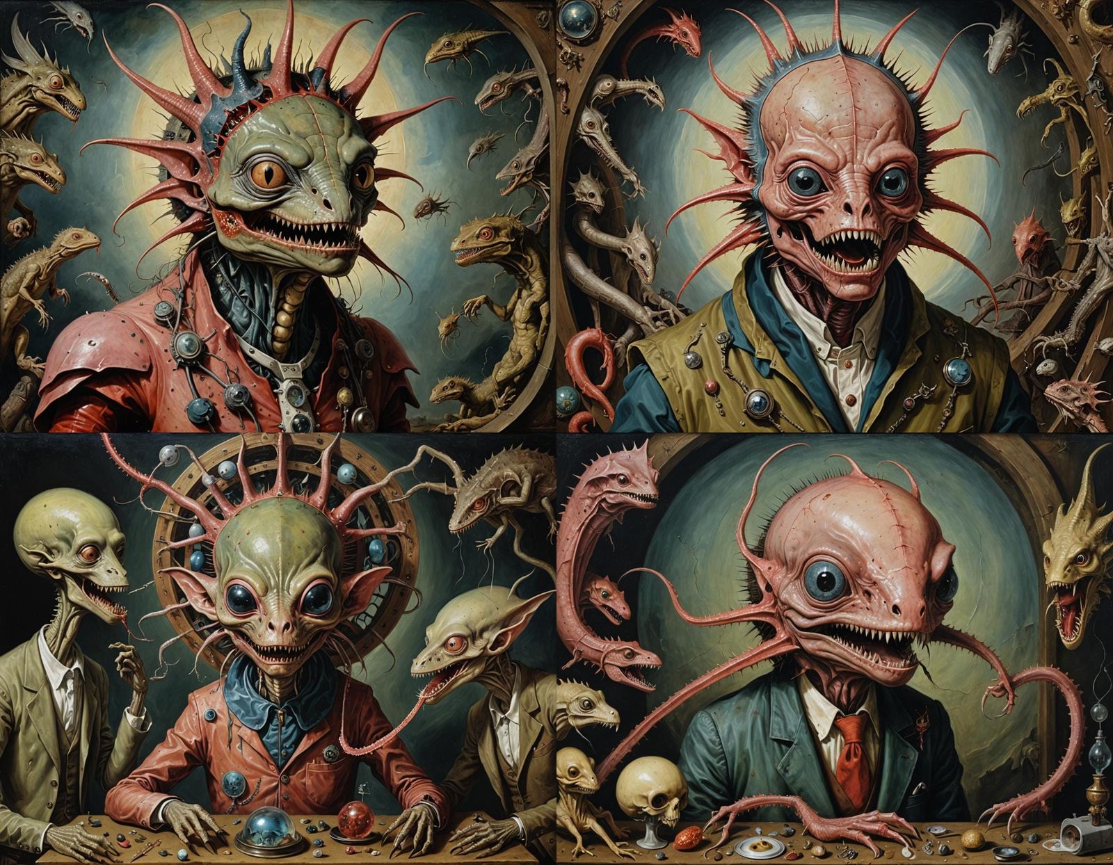 Grotesque Beaked Creature in Dark Fantasy Style