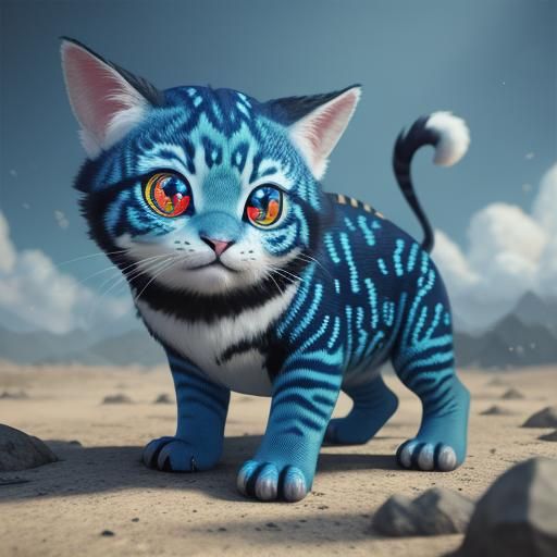 Injured Animal with Wiggle Eyes in 3D Anime Art