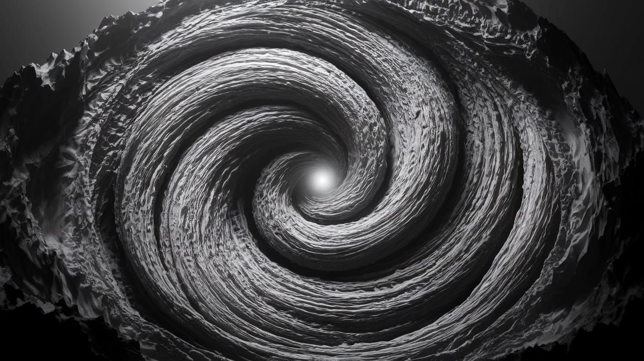 Cosmic Tornado Swirls in Monochromatic Depth