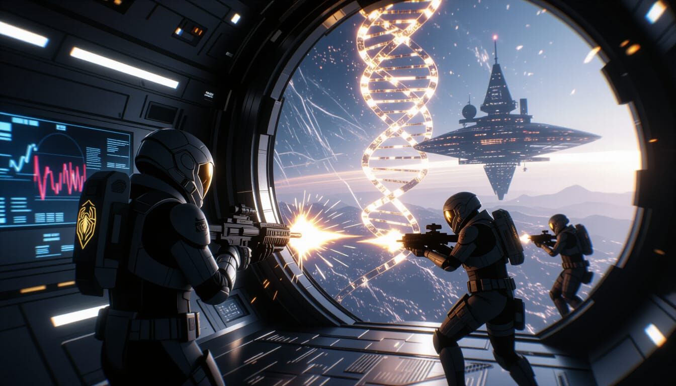 HAST Team Breaching Fractured Timeline in Sci-Fi Matte Paint...