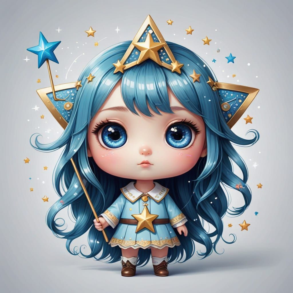 Kawaii Star with Magic Wand