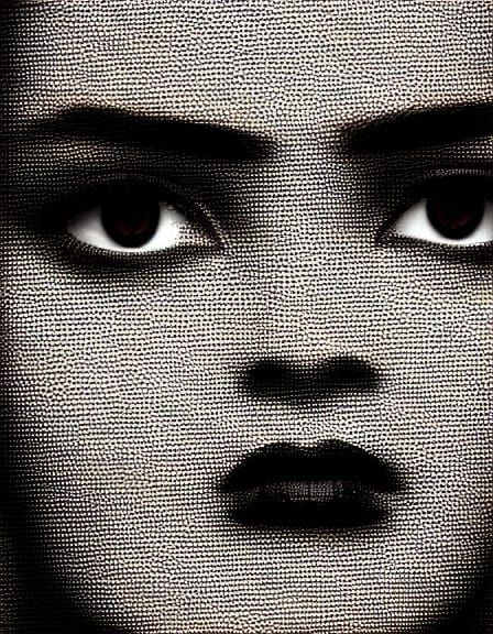 High Contrast Portrait in Screen Print Style